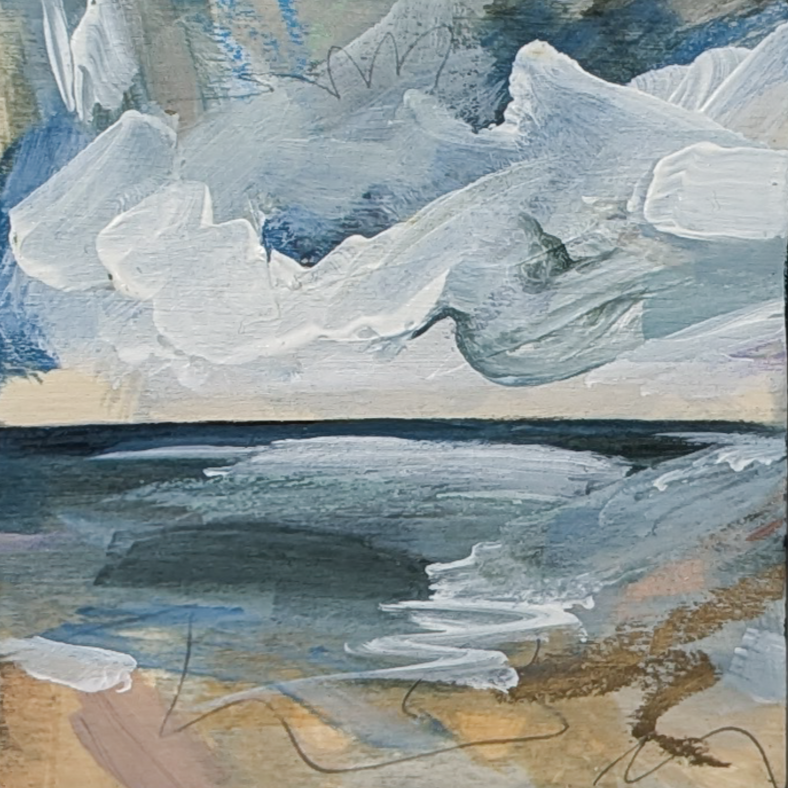 Morning Dip II, Original Painting on Board