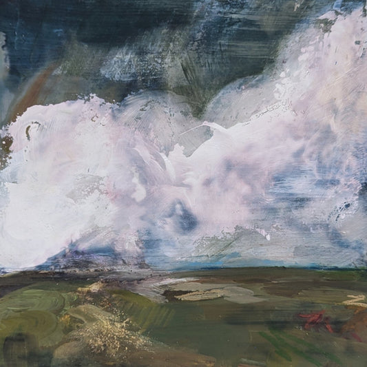 Over the Fields I, Original Painting on Board